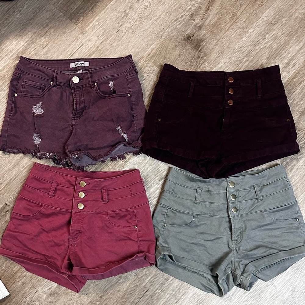 Women’s Size 0 High Waisted Refuge Shorts Four Pair Distressed